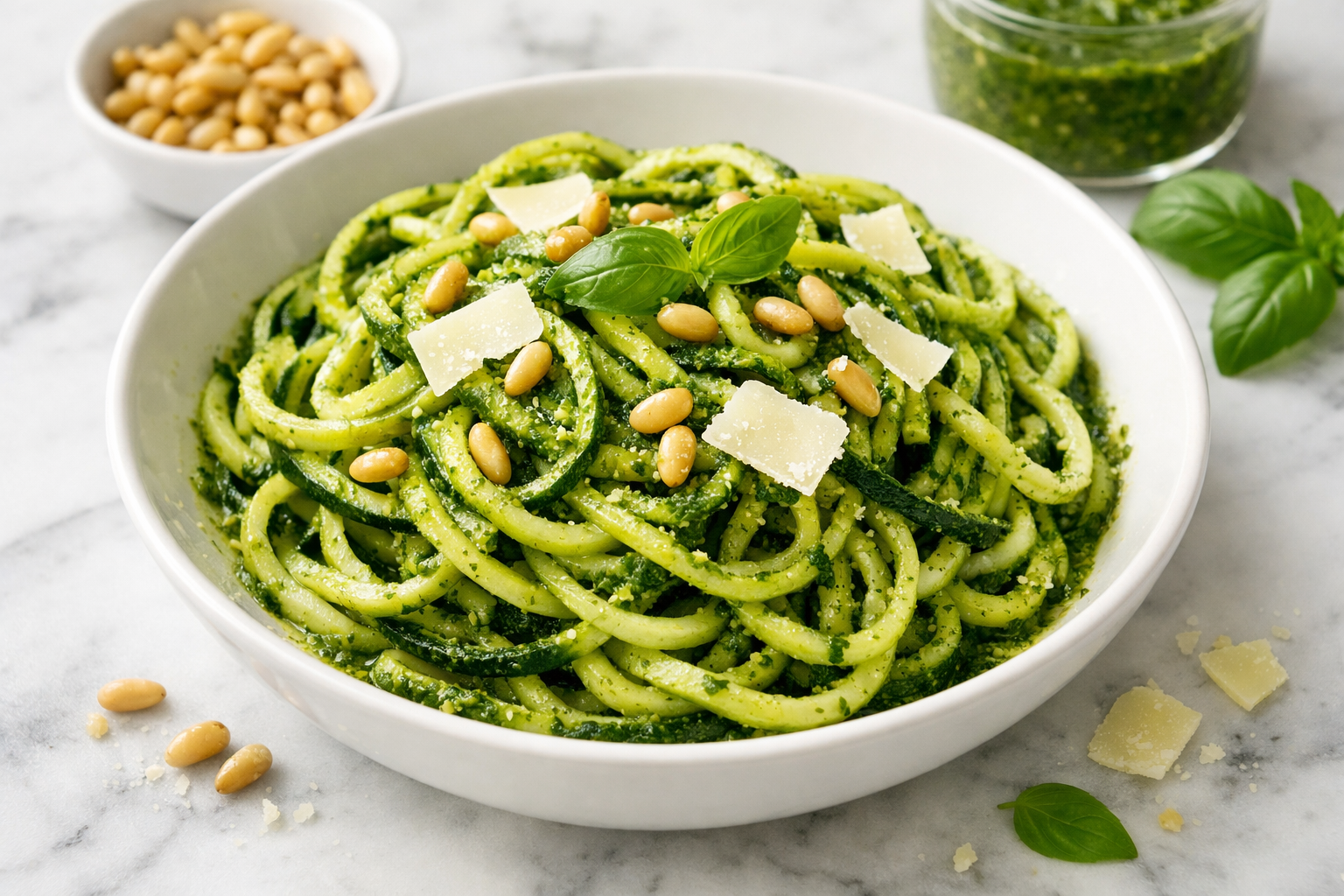 Macarrão de Abobrinha ao Pesto