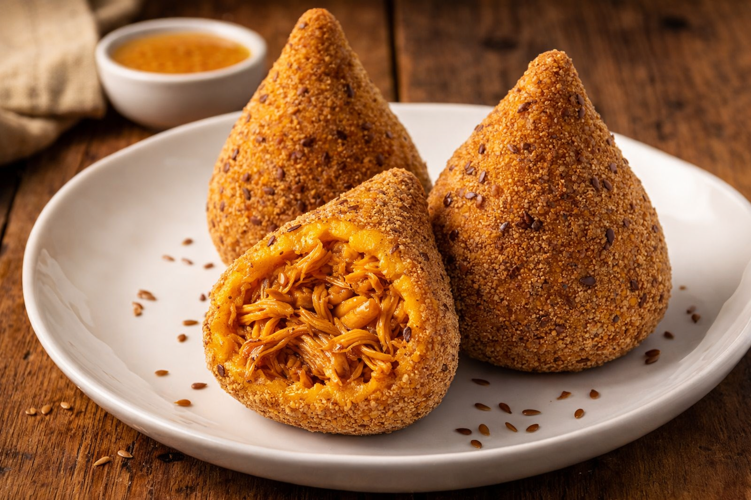 Coxinha de Jaca com Massa de Batata Doce