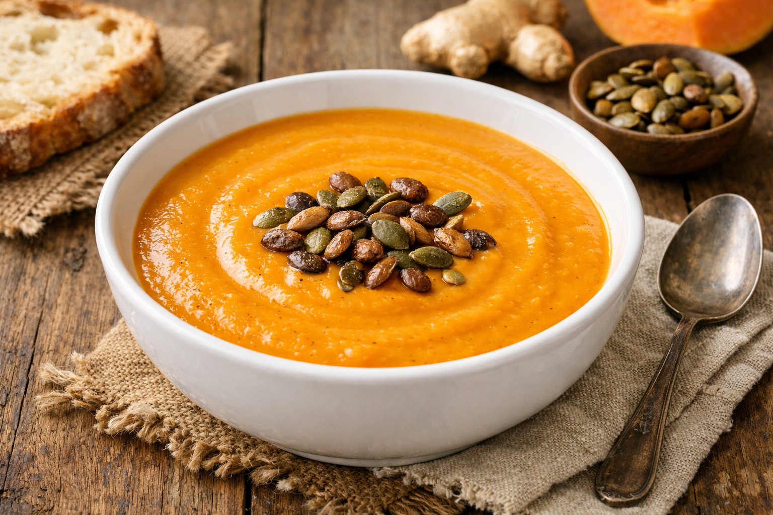 Sopa de Abóbora com Gengibre